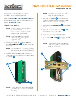 Preview for 1 page of KMC Controls Conquest BAC-5051 Installation Manual