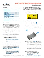 Preview for 1 page of KMC Controls HPO-9001 Installation Manual