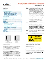 Preview for 1 page of KMC Controls STW Series Installation Manual