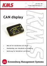 Preview for 1 page of KMS CAN display Manual For Installation And Setup