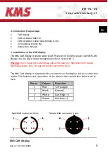 Preview for 5 page of KMS CAN display Manual For Installation And Setup