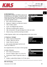 Preview for 32 page of KMS CAN display Manual For Installation And Setup