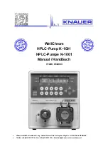 Knauer WellChrom HPLC Pump K-1001 Manual preview