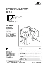 Предварительный просмотр 1 страницы KNF NF 1.60 Operating And Installation Instructions