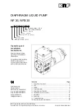 Предварительный просмотр 1 страницы KNF NF 30 Operating And Installation Instructions