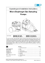 Предварительный просмотр 1 страницы KNF NMP850.1.2K DC-B HP Operating And Installation Instructions