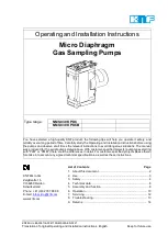 Preview for 1 page of KNF NMS 030 KPDC Operating And Installation Instructions