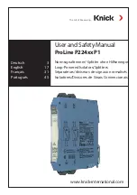 Preview for 1 page of Knick ProLine P224 P1 Series User And Safety Manual