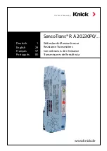 Knick SensoTrans R A 20230P0 Series Manual preview