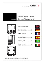 Knick Stratos Pro A2 Oxy Series Quick Start Manual предпросмотр