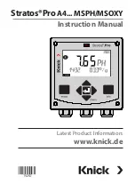 Предварительный просмотр 1 страницы Knick Stratos Pro A4 MSOXY Instruction Manual