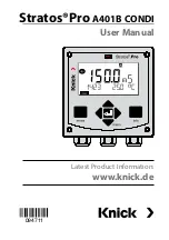 Предварительный просмотр 1 страницы Knick Stratos Pro A401B CONDI User Manual