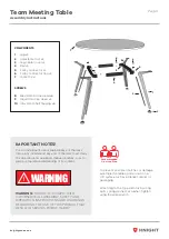 Предварительный просмотр 2 страницы Knight Team Meeting Table Assembly Instructions