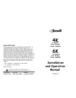 Preview for 1 page of Knoll 4K Installation And Operation Manual