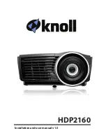 Предварительный просмотр 1 страницы Knoll HDP2160 Installation And User Manual