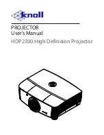 Preview for 1 page of Knoll HDP2300 User Manual