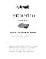 Preview for 1 page of Knoll HT201 User Manual