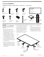 Preview for 1 page of Knoll k.Screen Straight Series Installation Instructions Manual