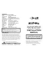 Preview for 1 page of Knoll MVP44A Installation Manual