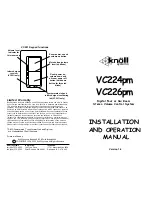 Knoll VC224PM Installation And Operation Manual preview