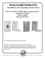 Koala Kare KB101 Series Installation And Operation Instructions Manual preview