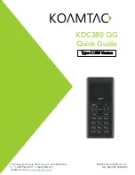 Предварительный просмотр 1 страницы KoamTac KDC380 QG Quick Manual