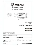 Preview for 1 page of Kobalt 0498363 Manual