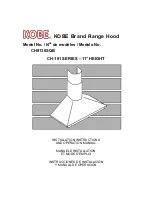 KOBE CH8136SQB Installation Instructions And Operation Manual preview