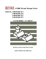 KOBE CH9630SQB Installation Instructions And Operation Manual preview