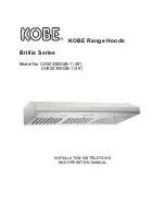 KOBE CHX2030SQB-1 Installation Instructions And Operation Manual предпросмотр