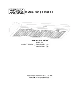 Предварительный просмотр 1 страницы KOBE CHX36 SB-1 Series Installation Instructions And Operation Manual