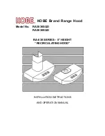 KOBE RA3830SQD Installation Instructions And Operation Manual preview