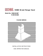 KOBE RA9436SQB Installation Instructions And Operation Manual предпросмотр