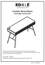 KOBLE Anders Smart Desk Assembly Instructions Manual предпросмотр