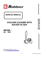 Предварительный просмотр 1 страницы Koblenz Acquapur AG-1200 Service Manual