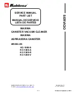 Koblenz KC-1250-V Service Manual & Parts List preview