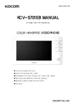 KOCOM KCV-S701EB Manual preview