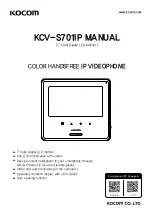 KOCOM KCV-S701IP Manual предпросмотр