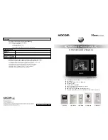 Предварительный просмотр 1 страницы KOCOM KCV-W354 Manual