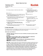 Preview for 6 page of Kodak 1078419 Material Safety Data Sheet