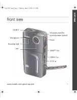 Предварительный просмотр 1 страницы Kodak 1455013 - Zx1 HD Pocket Video Camera User Manual