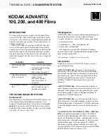 Kodak ADVANTIX 100 Technical Data Manual предпросмотр