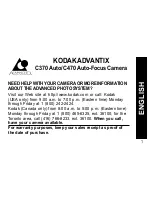 Предварительный просмотр 3 страницы Kodak Advantix C370 Owner'S Manual