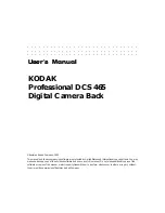 Preview for 1 page of Kodak DCS 465 User Manual