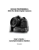 Preview for 1 page of Kodak DCS PRO SLR-N - LENS OPTIMIZATION GUIDE Function Manual