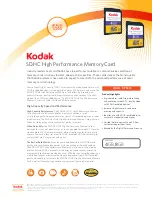 Kodak Digital Camera Memory Card DSKHPSDHC052907 Brochure & Specs предпросмотр