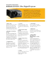 Предварительный просмотр 1 страницы Kodak DP1050 ULTRA Features & Specifications