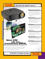 Предварительный просмотр 1 страницы Kodak DP1100 - Digital Projector Specifications