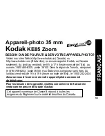 Предварительный просмотр 65 страницы Kodak KE85 Zoom Manual