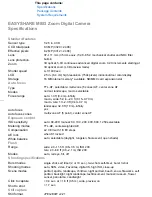 Предварительный просмотр 6 страницы Kodak M853 - EASYSHARE Digital Camera Specification Sheet